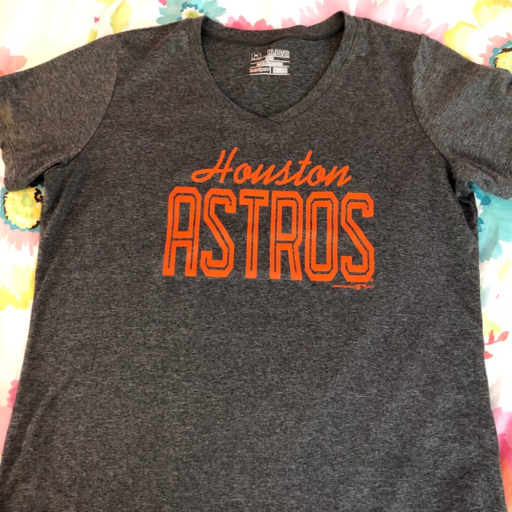 EUC Under Armour Houston Astros v-neck shirt YXL